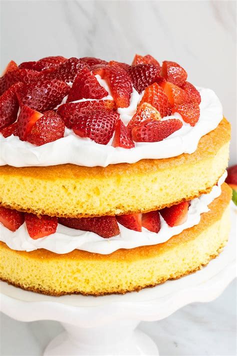 Cut the cake in half horizontally to make two slices. Strawberry Shortcake Cake - CakeWhiz