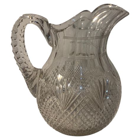 American Cut Glass Vase Brilliant Period Pitcher C 1920 At 1stdibs