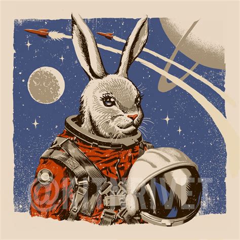 Cosmonaut Space Rabbit Etsy