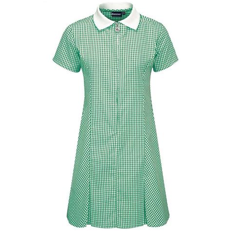 Summer Dress Gingham Design Greenwhite Royal Kent School School