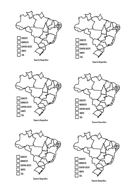 Mapas Da Divis O Regional Do Brasil Segundo O Ibge Para Colorir
