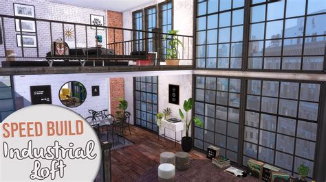 The Sims 4 Speed Build Industrial Loft Apartment Cc Links Youtube