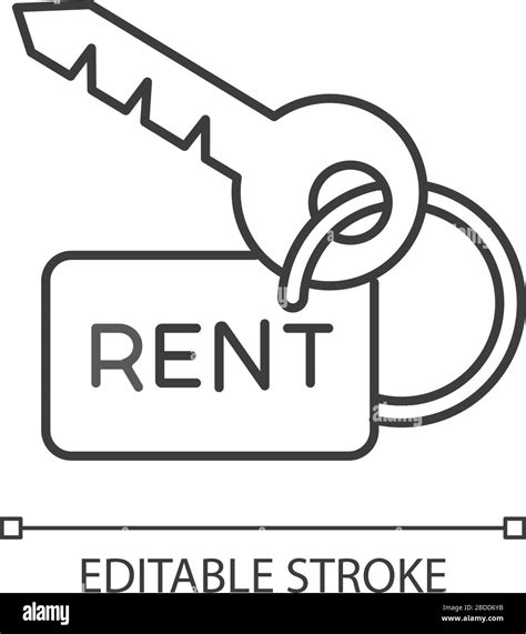 Icono lineal perfecto de píxel clave de la casa Servicio de alquiler