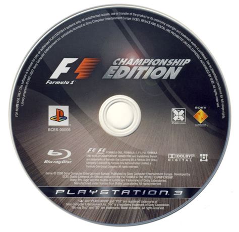 Formula 1 Championship Edition 2007 Playstation 3 Box Cover Art