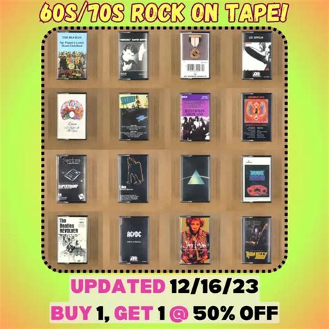 5 and up rock cassette tapes zeppelin elo beatles 60s 70s 80s build ur own lot 14 99 picclick