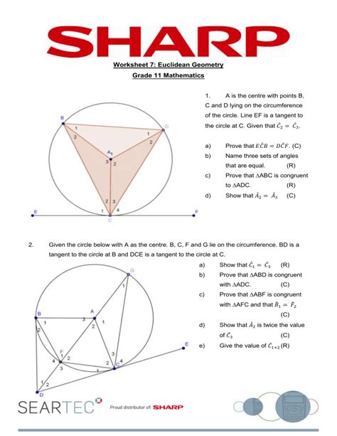 Worksheet 7 Euclidean Geometry Grade 11 Mathematics