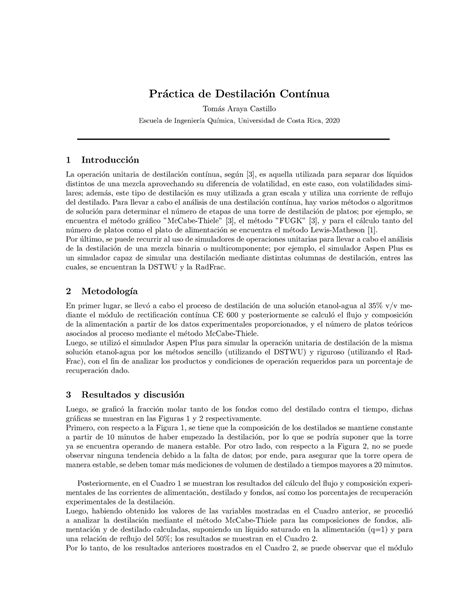 Simulación de destilación de una mezcla etanol agua en Aspen Plus Pr