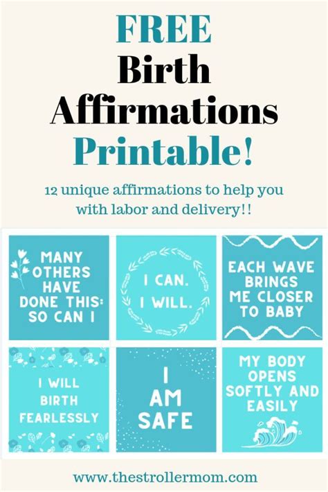 Free Birth Affirmations Printable Birth Affirmations Birth Affirmations Printable Birth Quotes