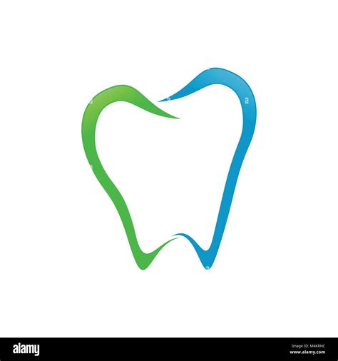 Abstract Dental Tooth Line Art Vector Symbol Graphic Logo Design Stock