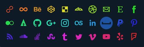 Svg Animated Social Media Icons With Gradient Effect