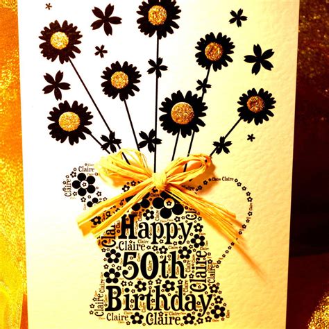 60th Happy Birthday Flower Sparkle Card By Sew Very English