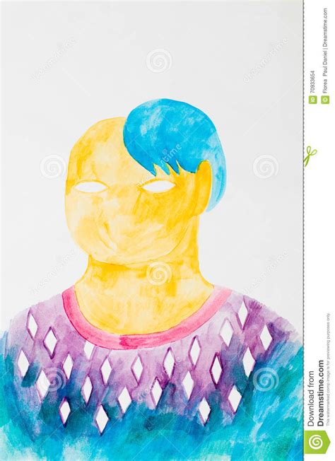 Water Colour Human Body Painting Illustration Stock Illustration