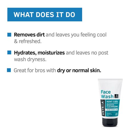 Buy Ustraa Face Wash For Men Dry To Normal Skin Mint Cool Online