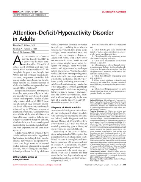 attention deficit hyperactivity disorder in adults jama the jama network