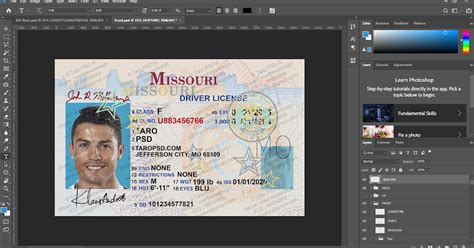 Missouri Drivers License Psd Template