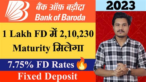 Bank Of Baroda Fixed Deposit New Interest Rates 2023 Bob Fixed