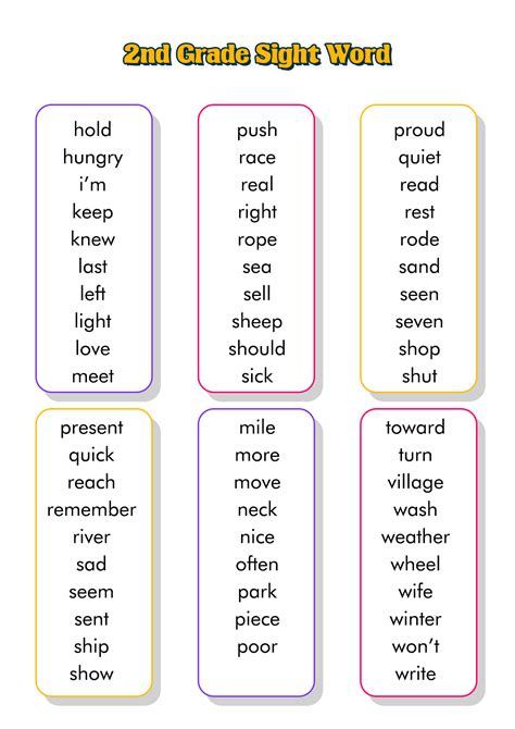 6th Grade Sight Words Printable 15 Best Images Of 6th Grade Spelling