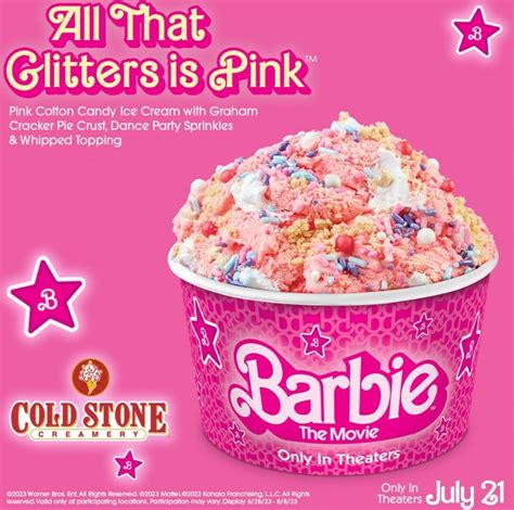 Cold Stone Creamery Releases New Barbie Movie Themed Pink Cotton Candy Ice Cream And Cake The