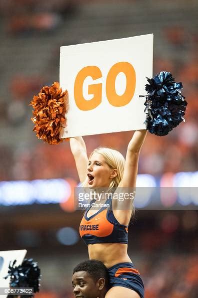 Syracuse Orange Cheerleaders Perform During The Game Against The