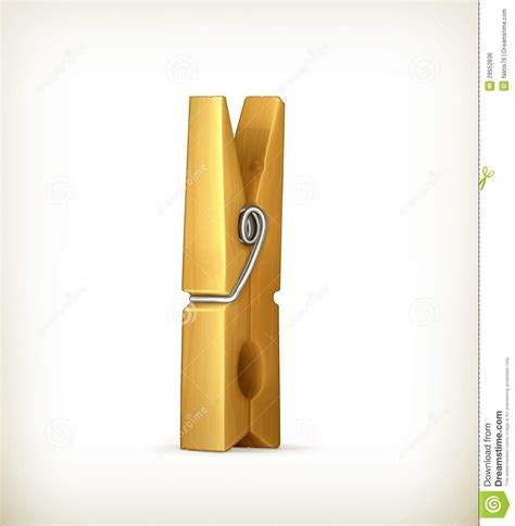 Wooden Clothespin Stock Vector Illustration Of Spring 28652836