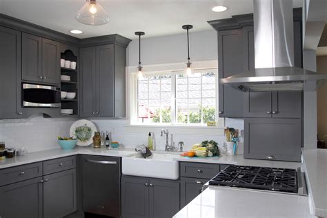 Grey kitchen cabinets are incredibly versatile because grey is a neutral gradient of black, which doesn't have a clashing color. Kitchen Fun with Storm Gray - Transitional - Kitchen ...