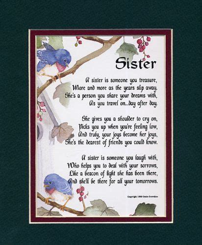 Poems For Sisters At Heart Found On Bestmothersdayever Com Sister