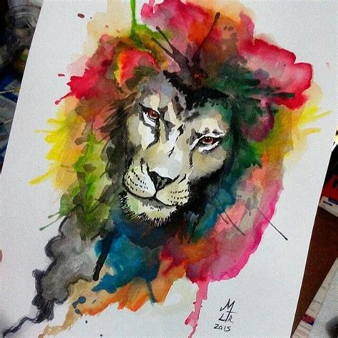 Leon Acuarela Tattoo Sketches Tattoo Drawings Watercolor Lion Tattoo