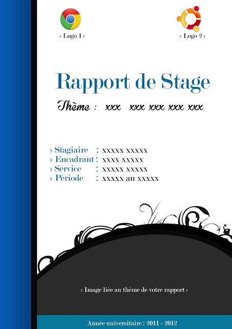 Page De Garde Pour Rapport De Stage Psd Ressources Webdesign