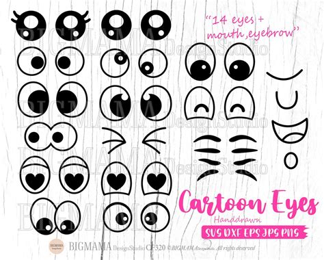 Cartoon Eyes Svgcomic Book Eyes Svg Bundlegoogly Eyesout Linecut