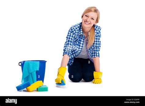 woman scrubbing the floor cut out stock images and pictures alamy
