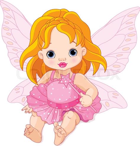 Illustration Of Cute Baby Fairy Stock Vector Colourbox