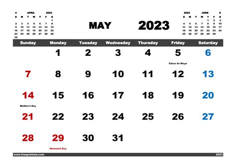 Free Printable May 2023 Calendar With Holidays Pdf In Variety Formats