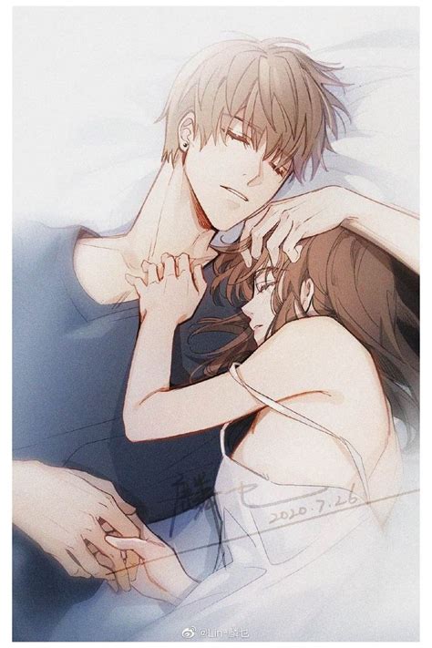 anime sleep couple animesleepcouple Милые рисунки Иллюстрации Рисунки парочек