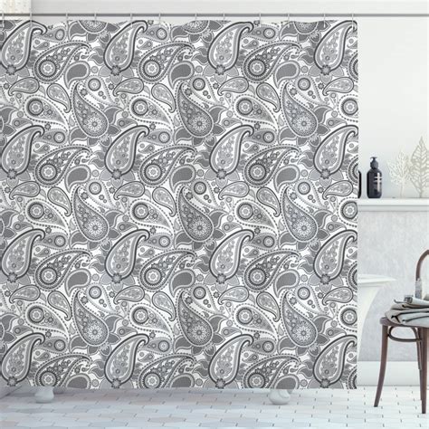 Paisley Shower Curtain Soft Digital Traditional Persian Ornate Leaf