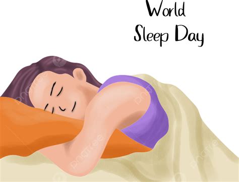 디자인 세계 자고 소녀 일러스트 그림입니다 세계 수면의 날 만화 삽화 잠자는 그림 Png 일러스트 및 Psd 이미지 무료