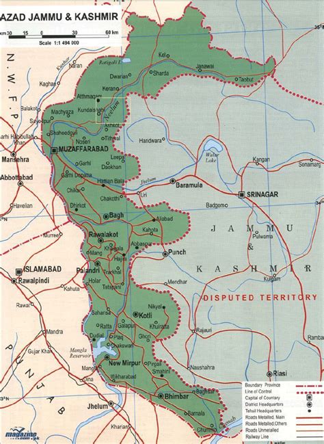 Map Of Azad Kashmir And Study Area Leepa Valley Is Encircled In