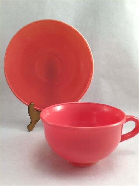 Retro Hazel Atlas Platonite Ovide Moderntone Tea Cups Saucers Etsy