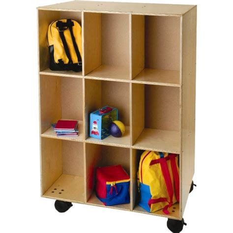 Mobile Cubby Storage Unit With Whiteboard Nine Compartments Schools In