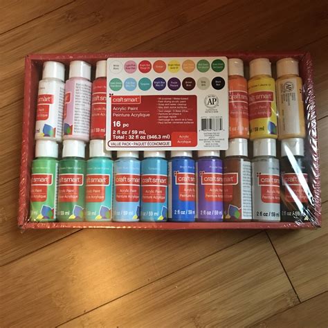 Craft Smart Acrylic Paint Set Value Pack 16 Colors All Purpose Paint
