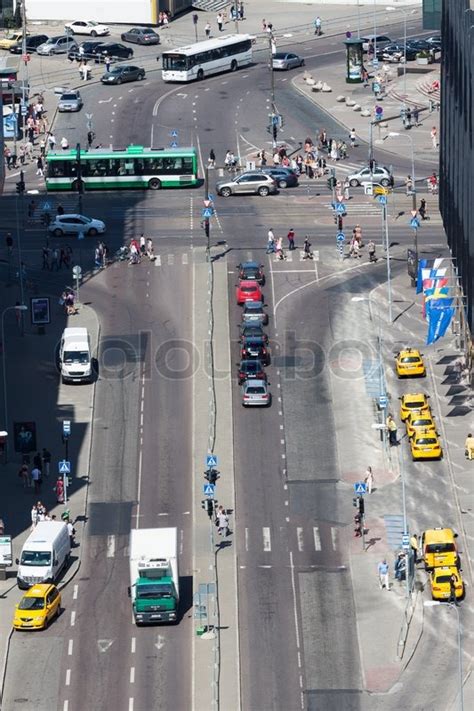 City Street Traffic From Aerial View Stock Image Colourbox