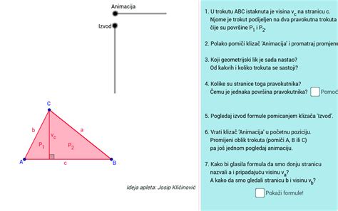 Površina Trokuta Izvod Formule Geogebra