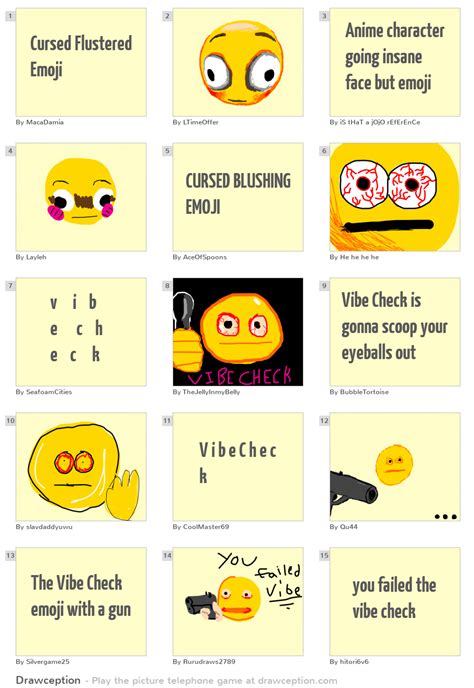 Cursed Flustered Emoji Drawception