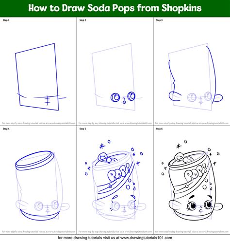 How To Draw Soda Pops From Shopkins Printable Step By Step Drawing