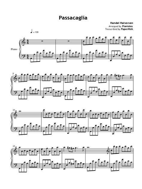 Passacaglia Handel Halvorsenpdf Formes Musicales Common Practice