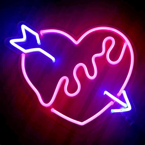 Led Neon Sign Pink Love Heart Neon Led Sign Pink Heart Neon Etsy