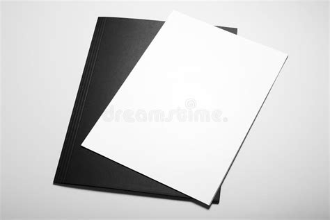 Blank Sheets Of Paper Over Black Folder Stock Photo Image Of Document
