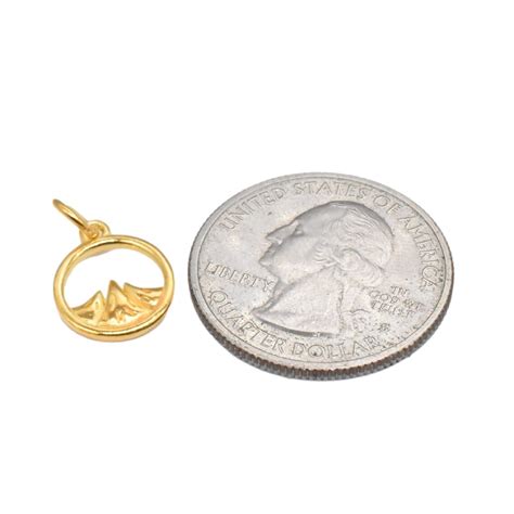 Pcs K Gold Vermeil Style Mountain Charms Over Sterling Etsy