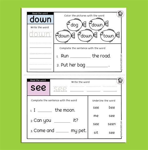 My Next 50 Sight Words Packet B 4 7yr Olds