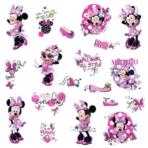 Disney Minnie Fashionista Wall Stickers 19 Wall Decals Classic Minnie