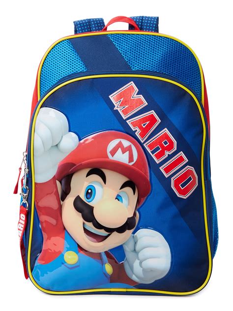 Nintendo Super Mario Bros Kids Backpack Blue Red